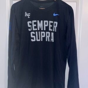 Men’s Nike Dri-Fit Black Air Force Semper Supra Long Sleeve Shirt